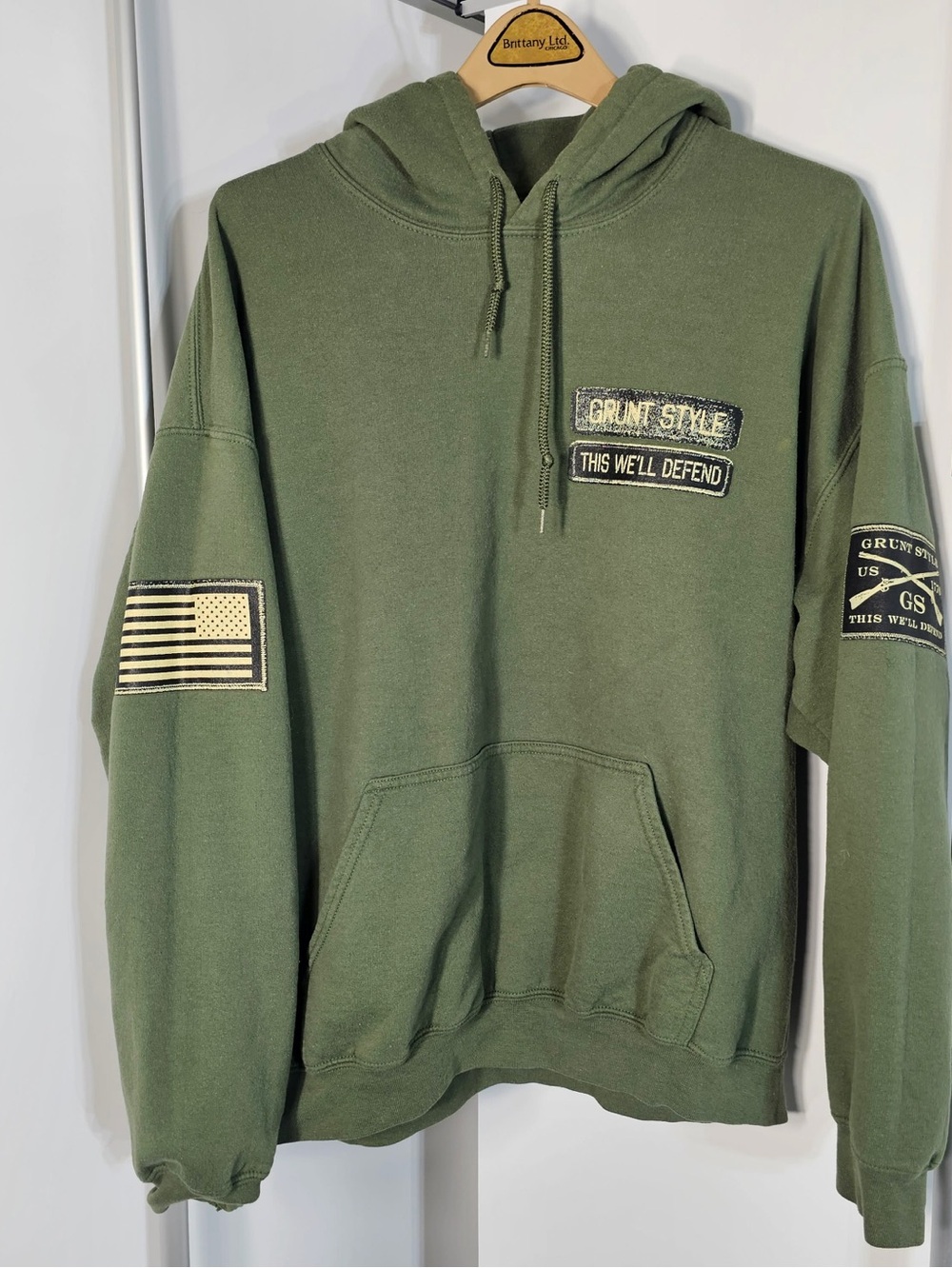#306 Grunt Style “This We’ll Defend” Olive Green Hoodie